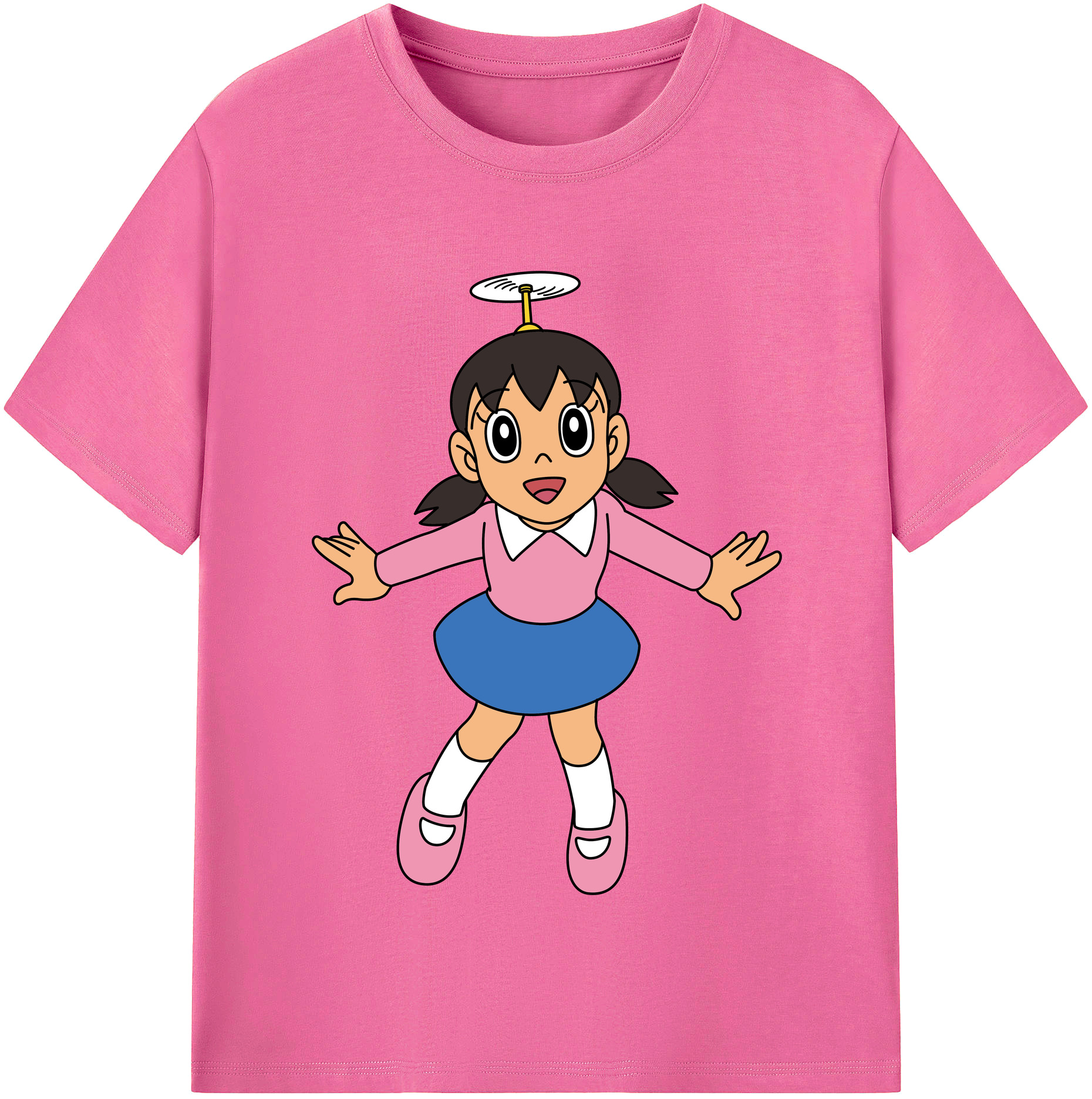 （画像用） ドラえもん みなもと しずか Doraemon Shizuka Minamoto レディースカジュアルプリントTシャツ（綿100％）